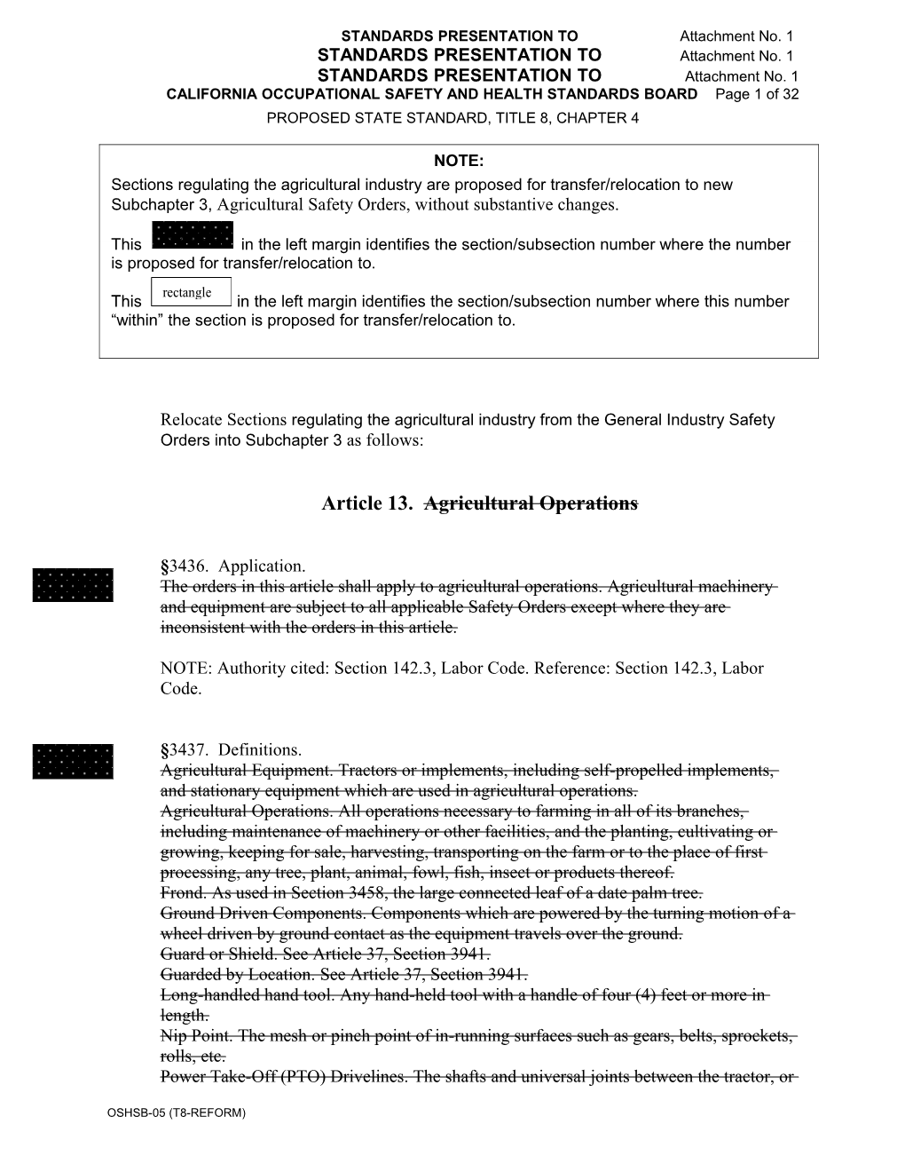 STANDARDS PRESENTATION to Attachment No. 1 STANDARDS PRESENTATION to Attachment No. 1