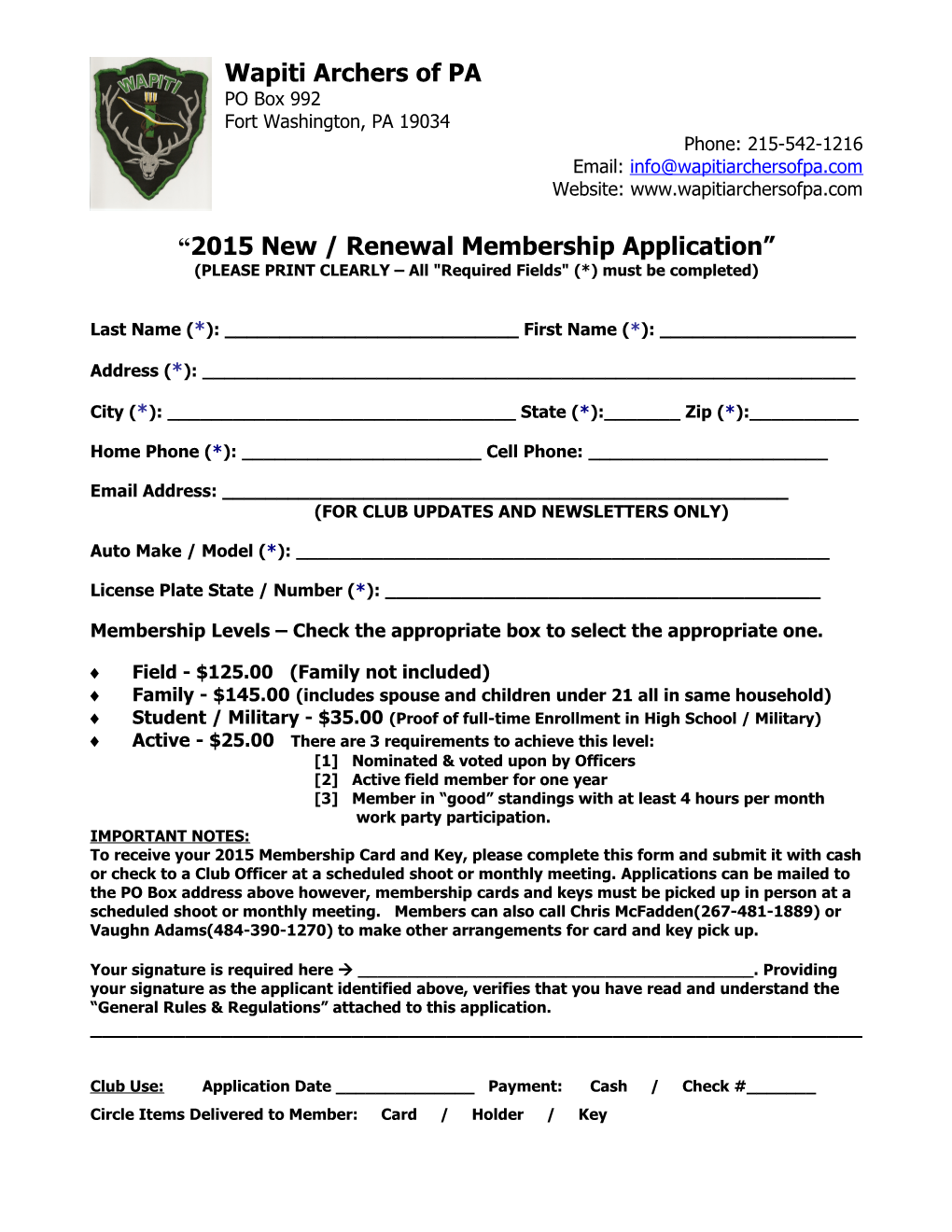 2009 New / Renewal Membership Application