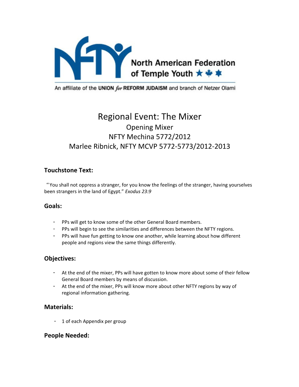 Regional Event: the Mixer