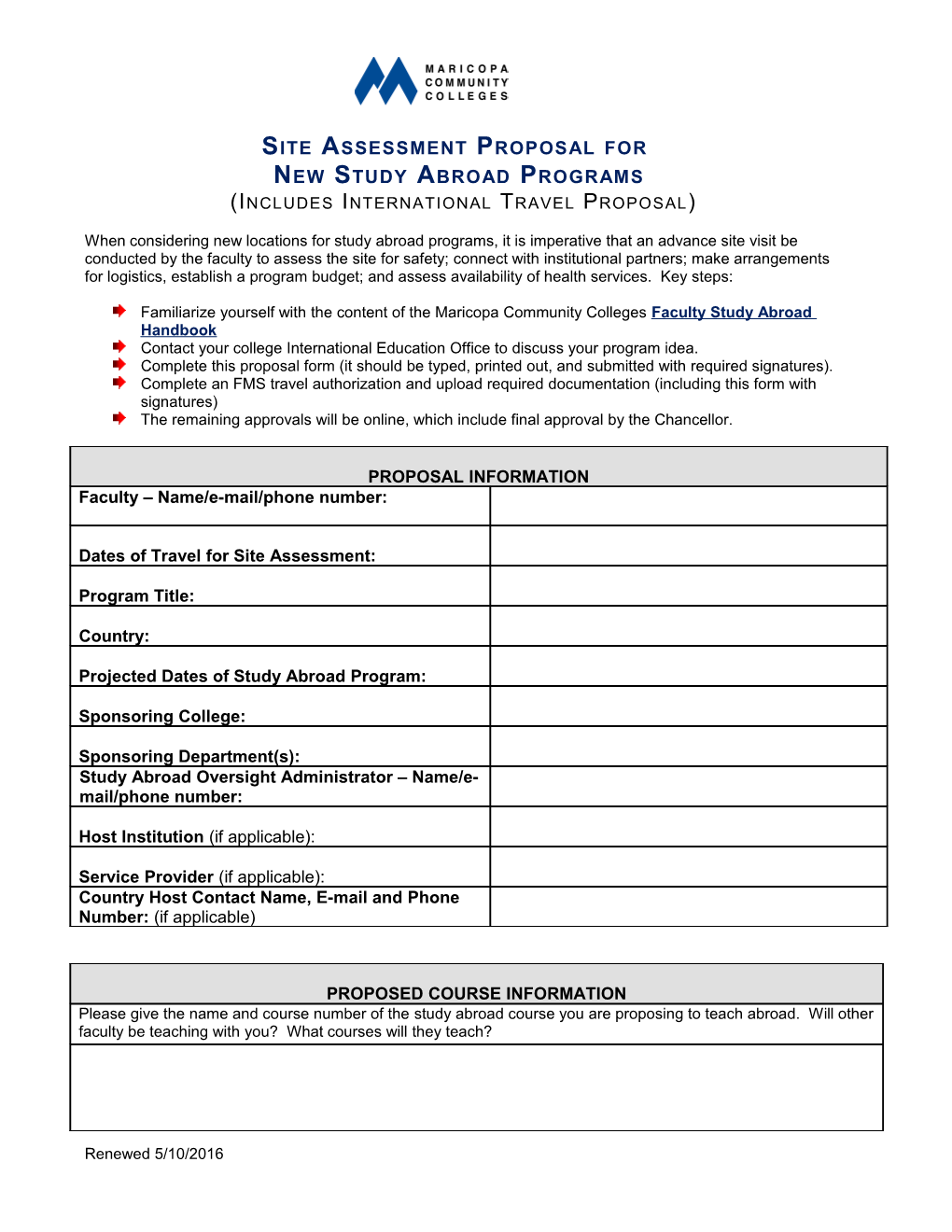 Form 1 Instructions: Study Abroad Requirements & Proposal Form