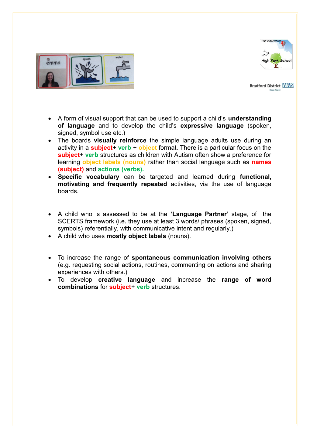 A Form of Visual Support That Can Be Used to Support a Child S Understanding of Language