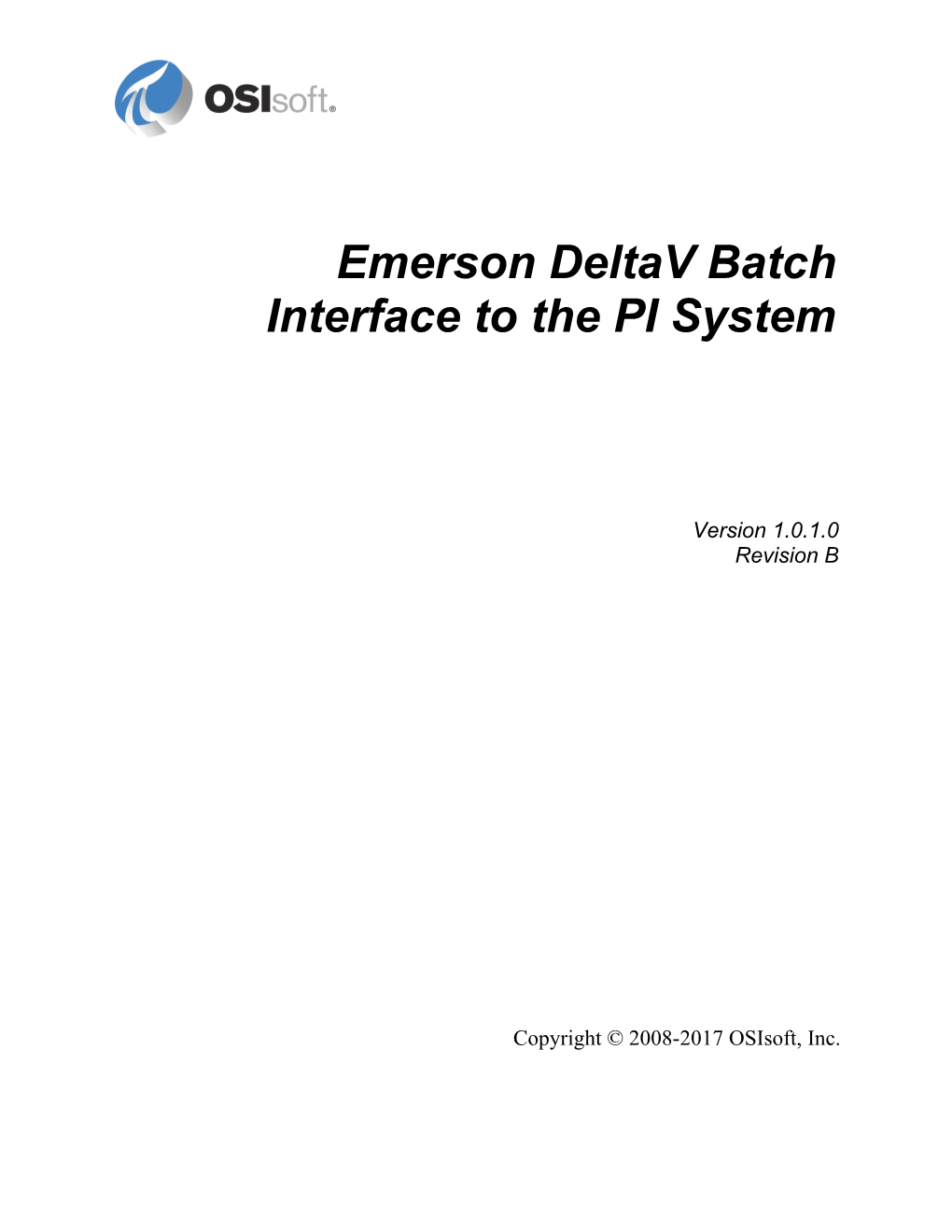 Emerson Deltav Batch Interface To The PI System
