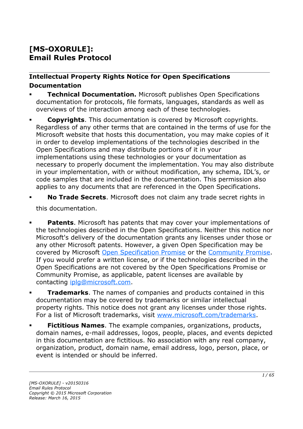 Intellectual Property Rights Notice for Open Specifications Documentation s55
