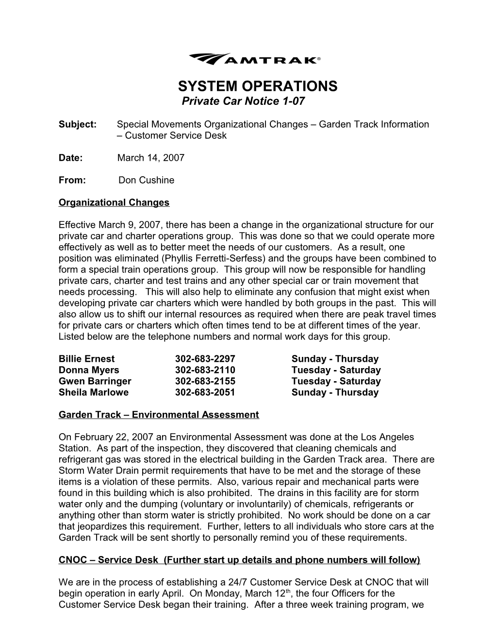 System Operations