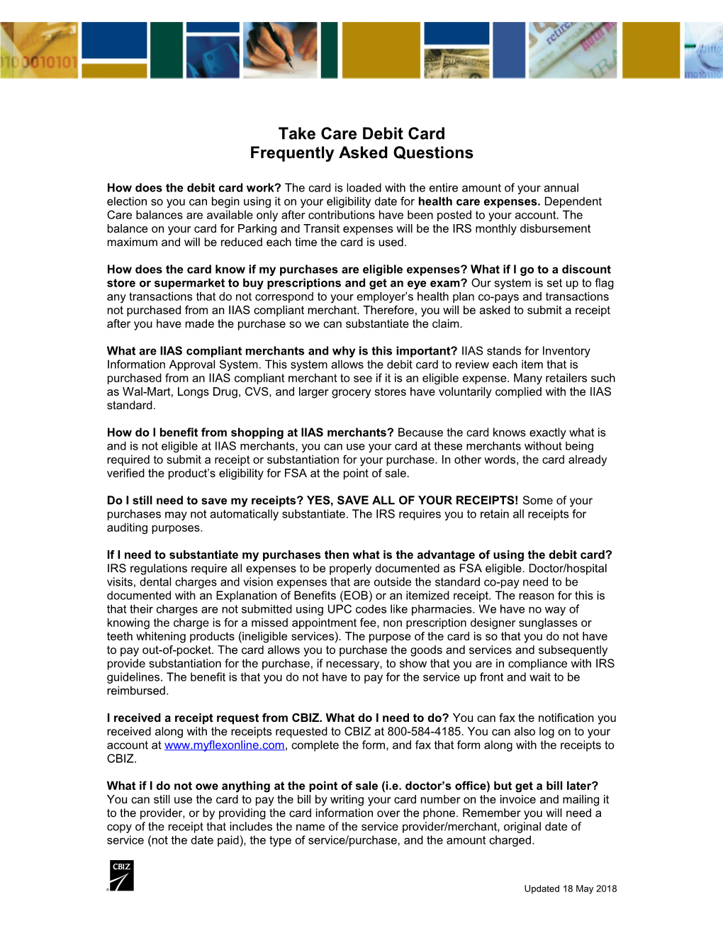 Take Care Debit Card