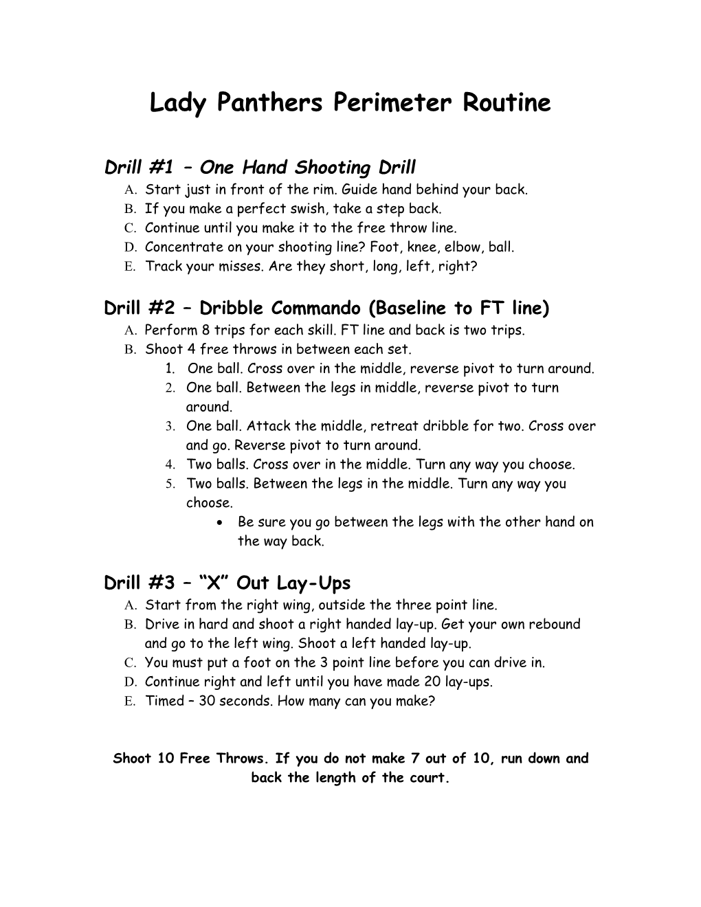 Lady Panther Open Gym Routine