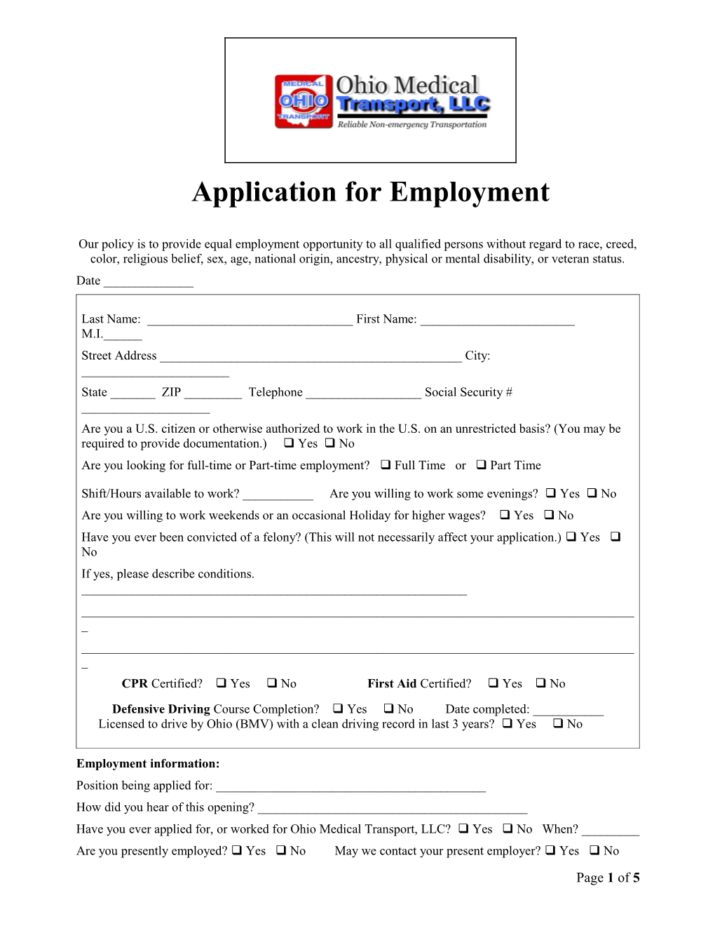 Application for Employment s173