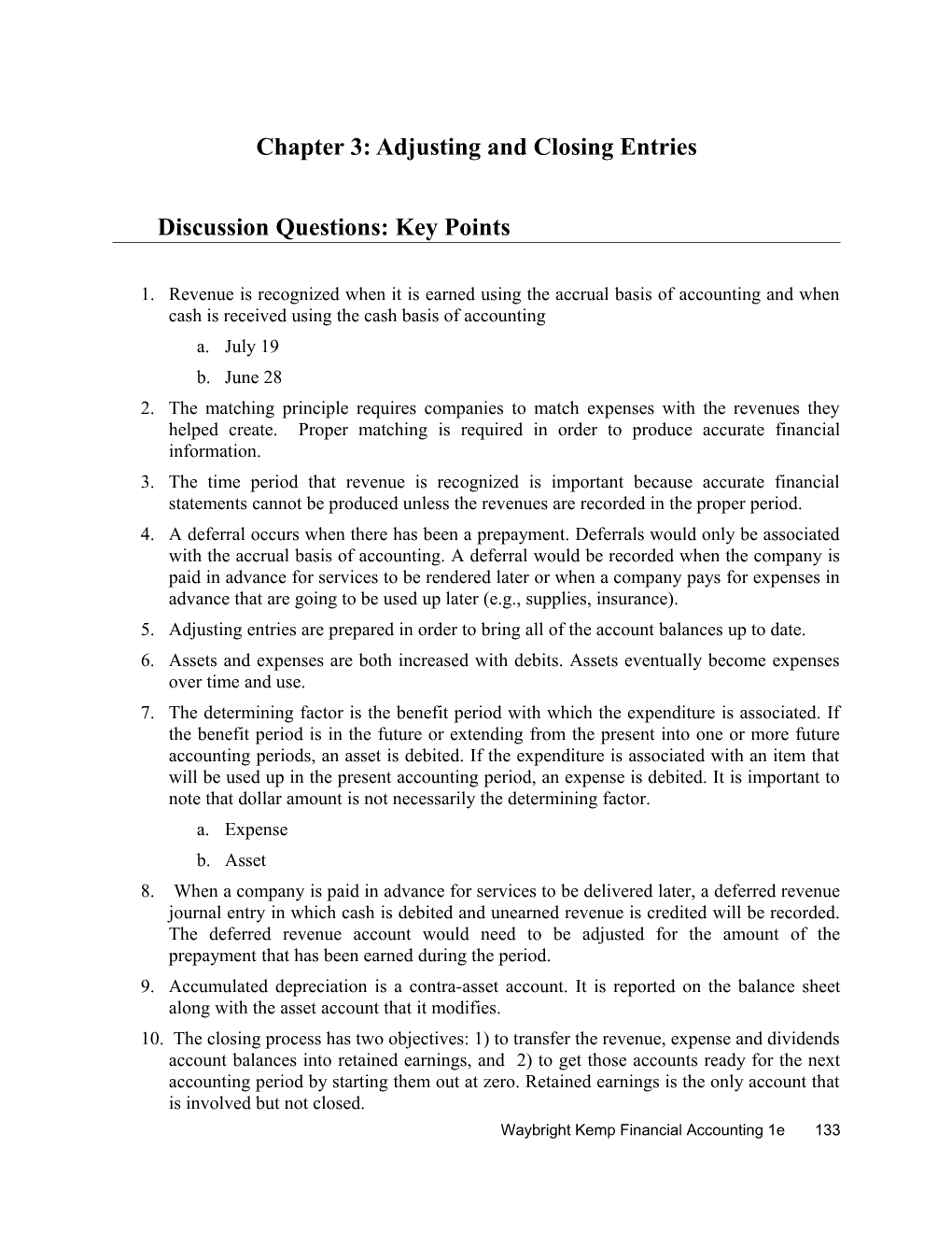 Chapter 3: Adjusting and Closing Entries