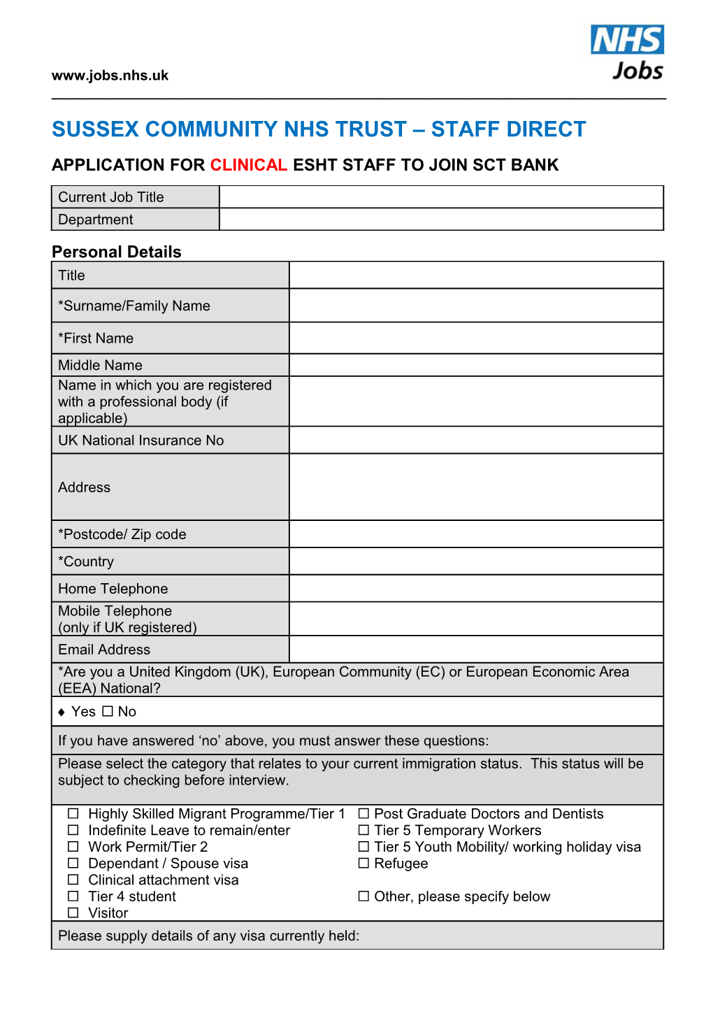 NHS Standard Application Form s4
