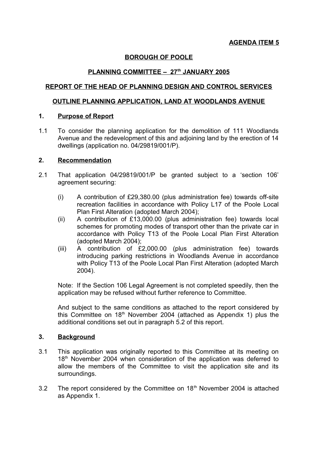 Outline Planning Application, Land at Woodlands Avenue