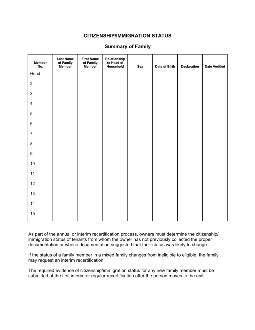 Citizenship/Immigration Status