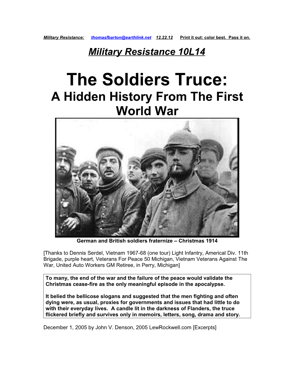 A Hidden History from the First World War