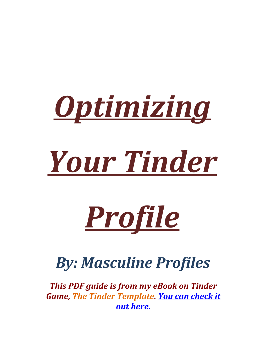 Optimizing Your Tinder Profile