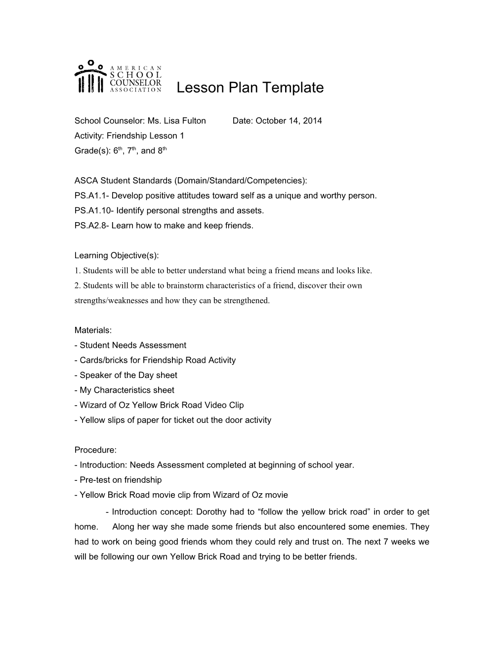 Lesson Plan Template s26