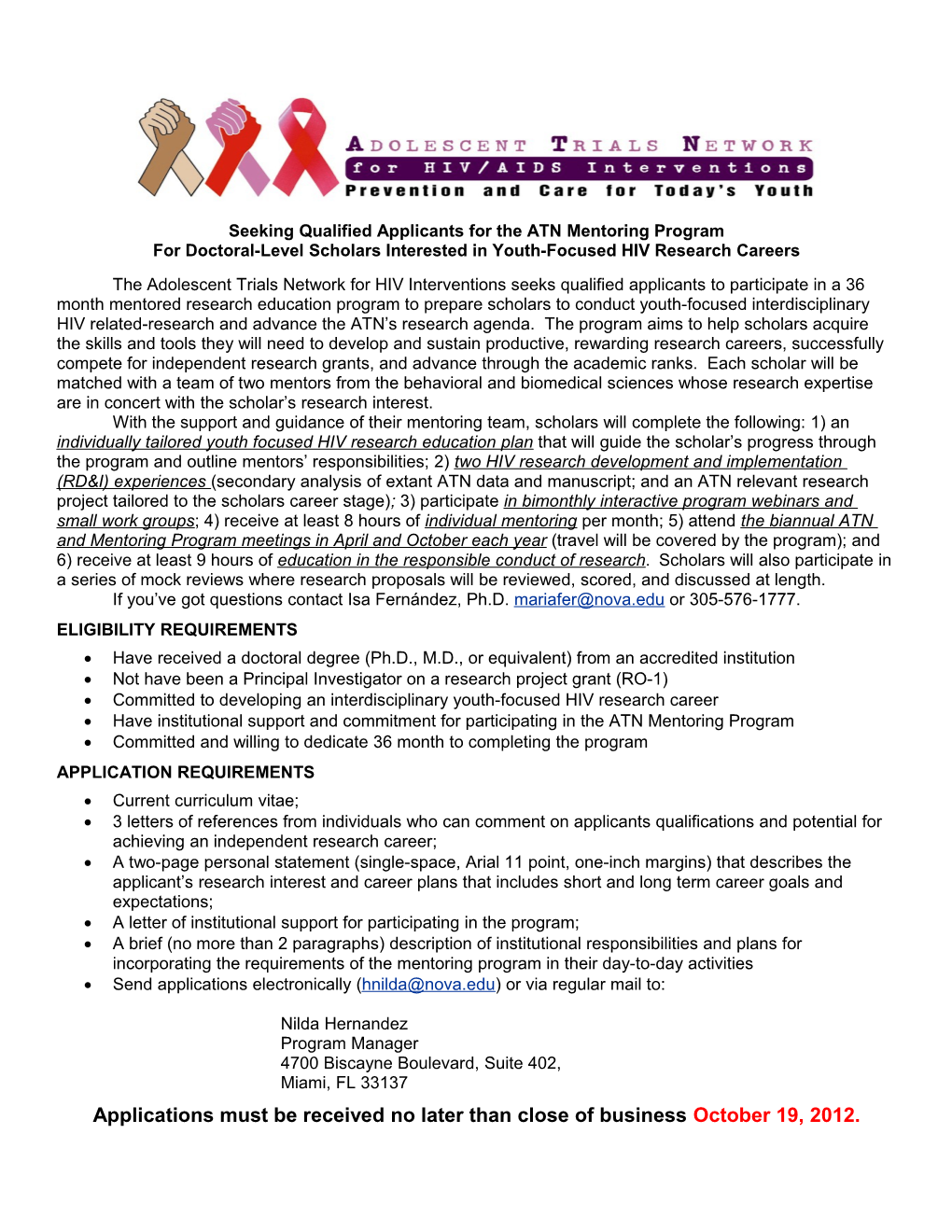 The American Psychological Association (APA) Office on AIDS Seeks Qualified Applicants