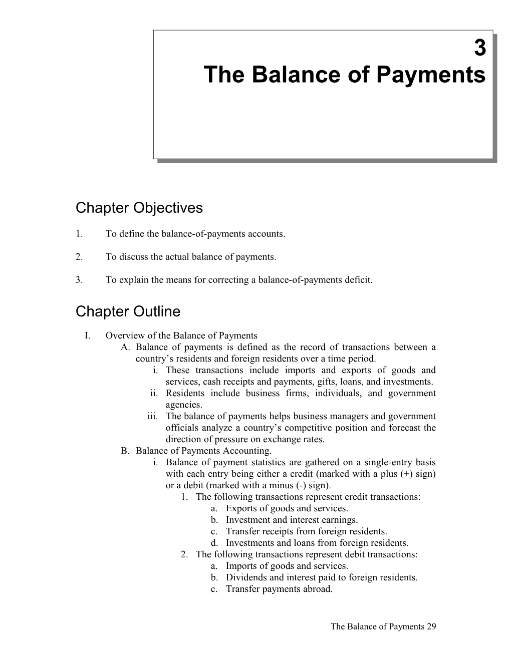 1. to Define the Balance-Of-Payments Accounts