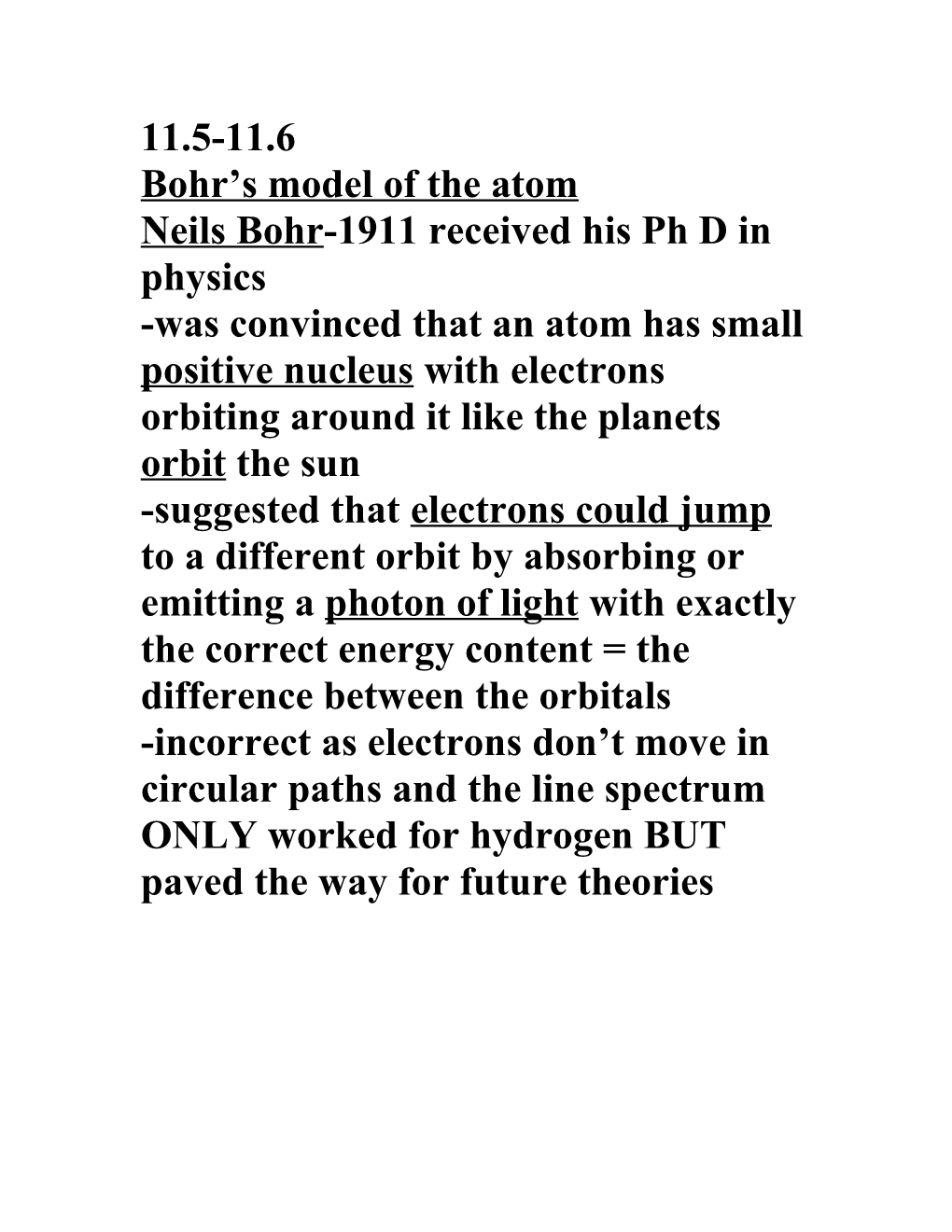 Bohr S Model of the Atom