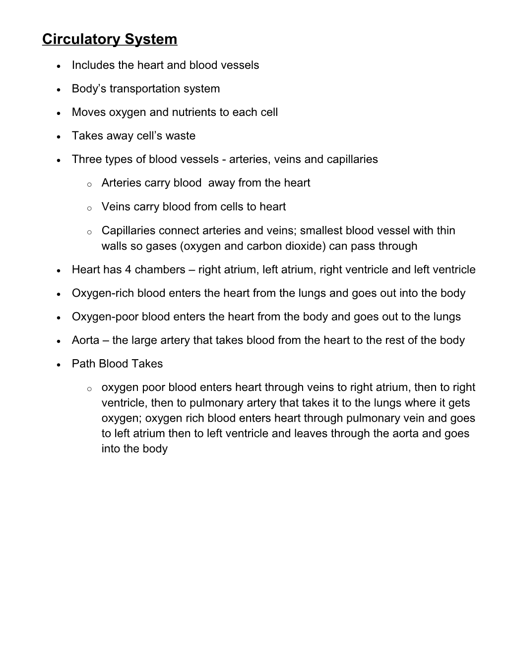 Circulatory System