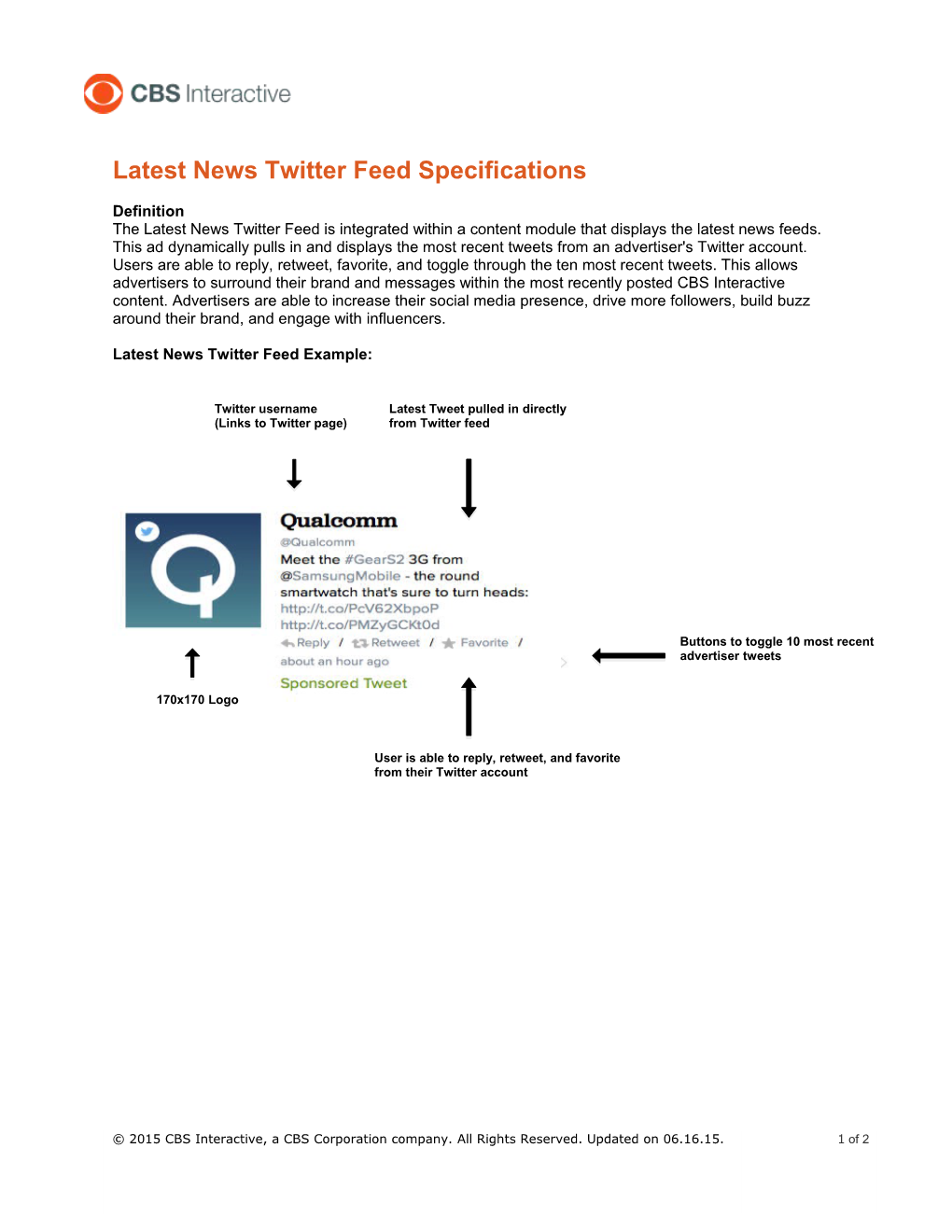 Latest News Twitter Feed Specifications