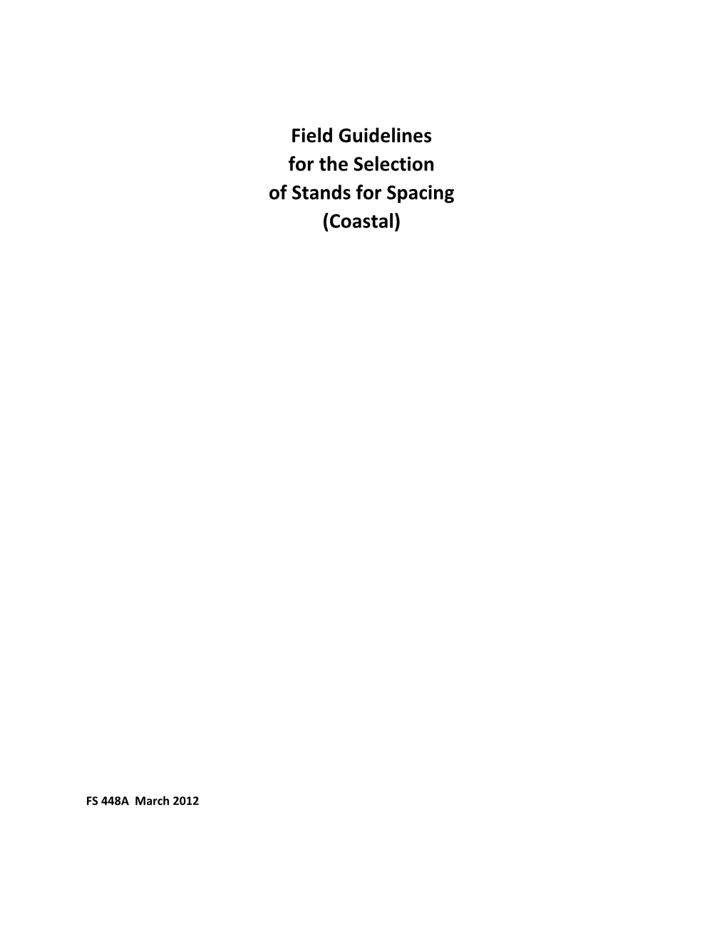 Field Guidelines