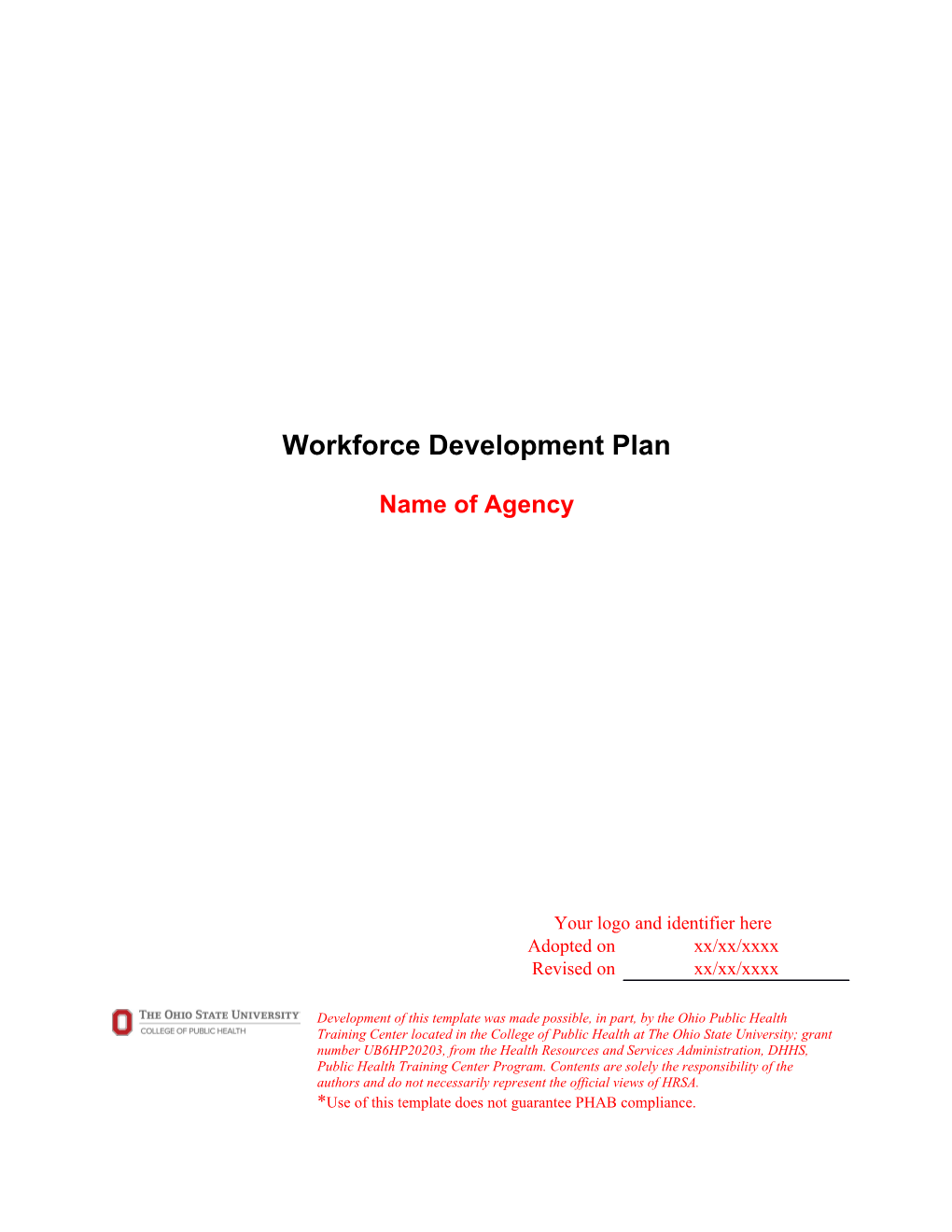 Plan for Workforce Training