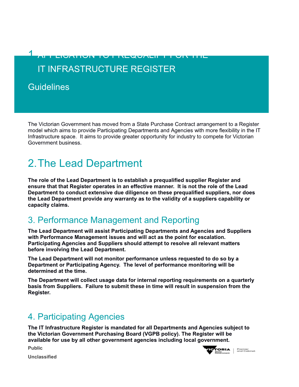 Application to Prequalify for the It Infrastructure Register