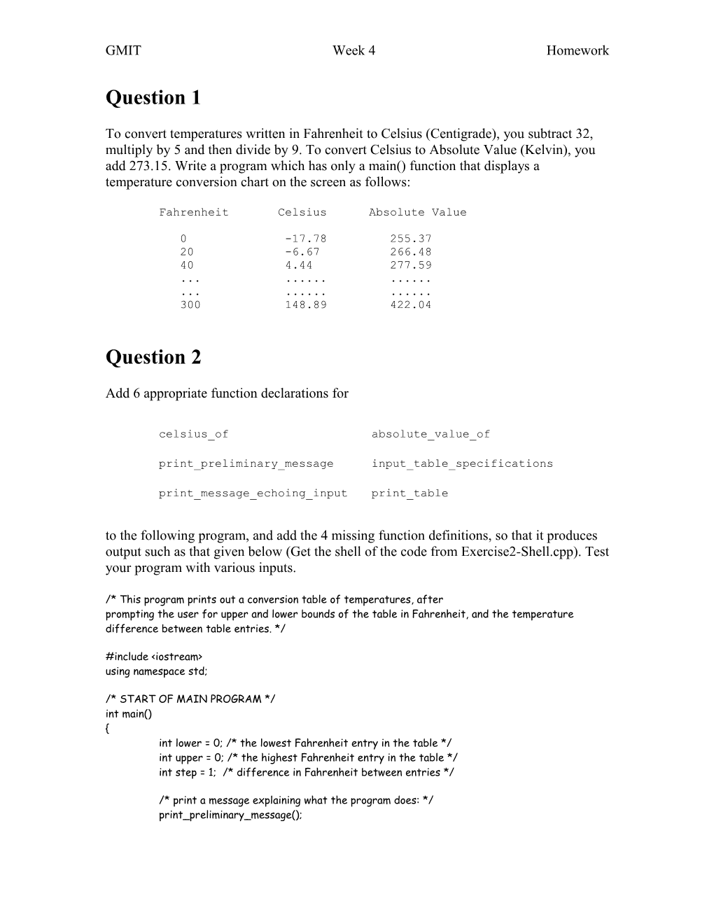 GMIT Week 4 Homework