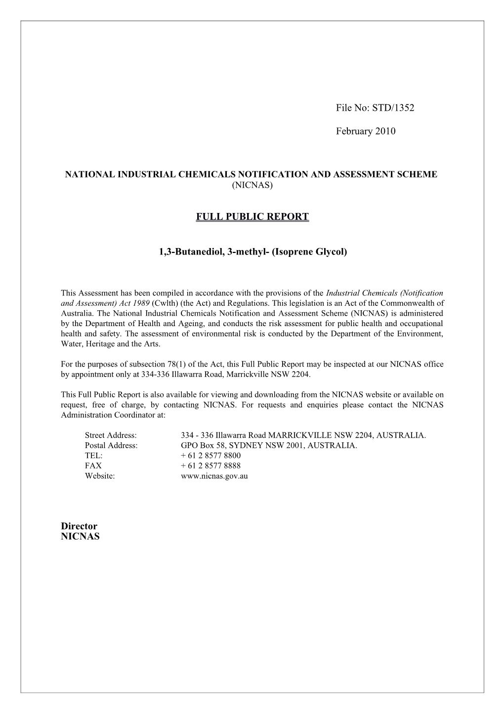 National Industrial Chemicals Notification and Assessment Scheme s11