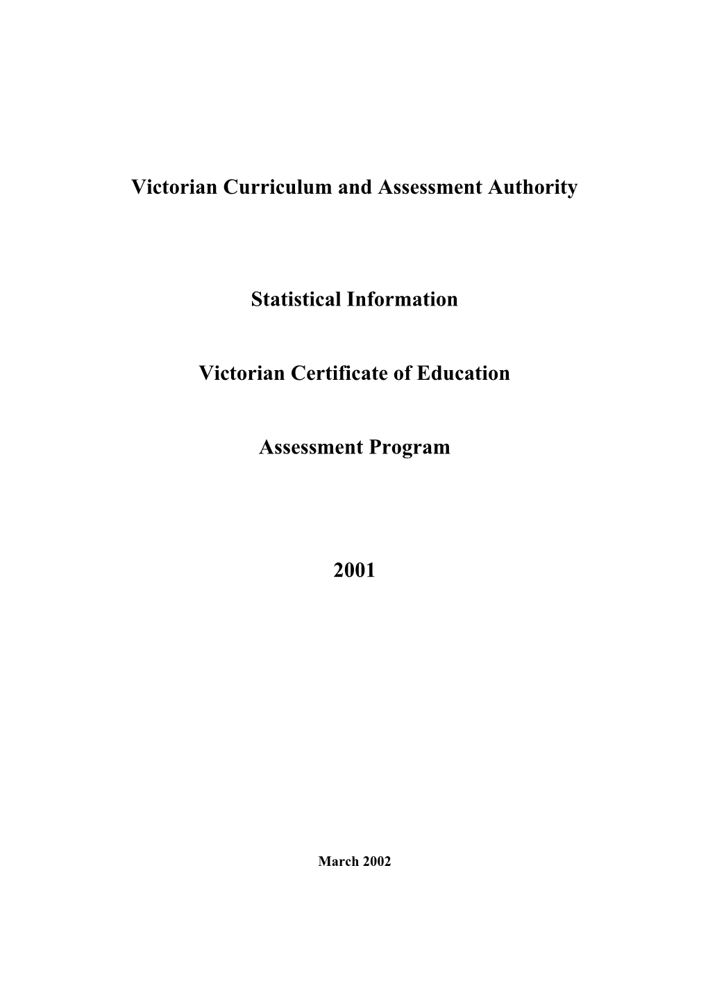 Victorian Curriculum and Assessment Authority