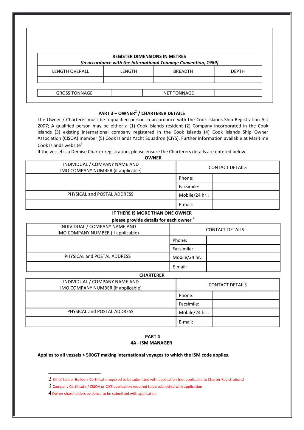 1A - Application for Vessel Registration