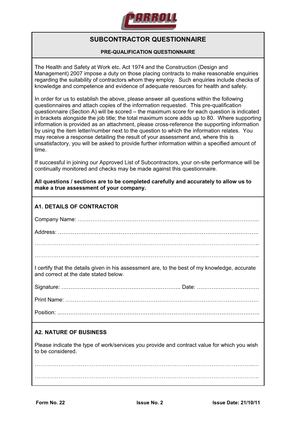 Audit Report Form