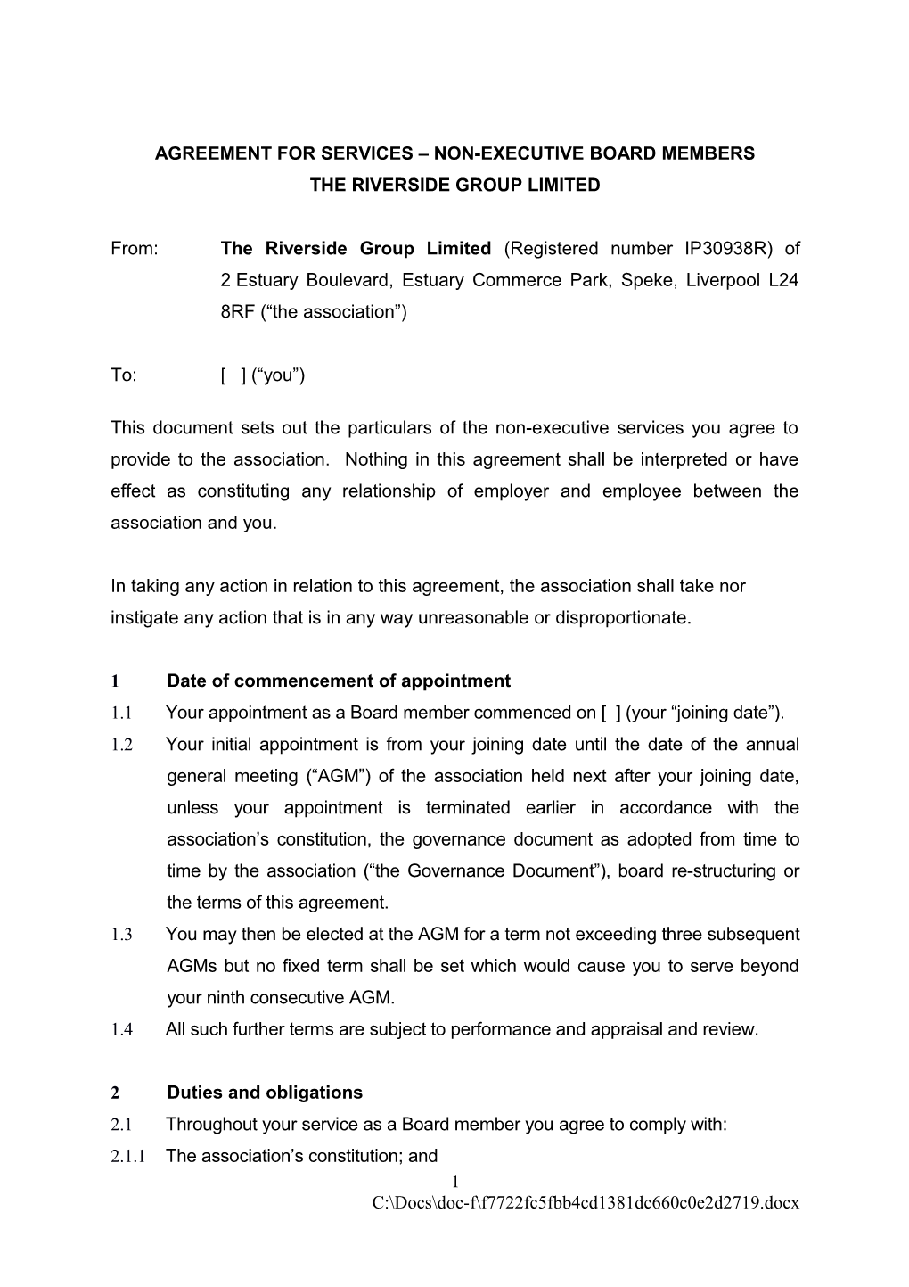 Statement of Written Terms and Conditions of Employment