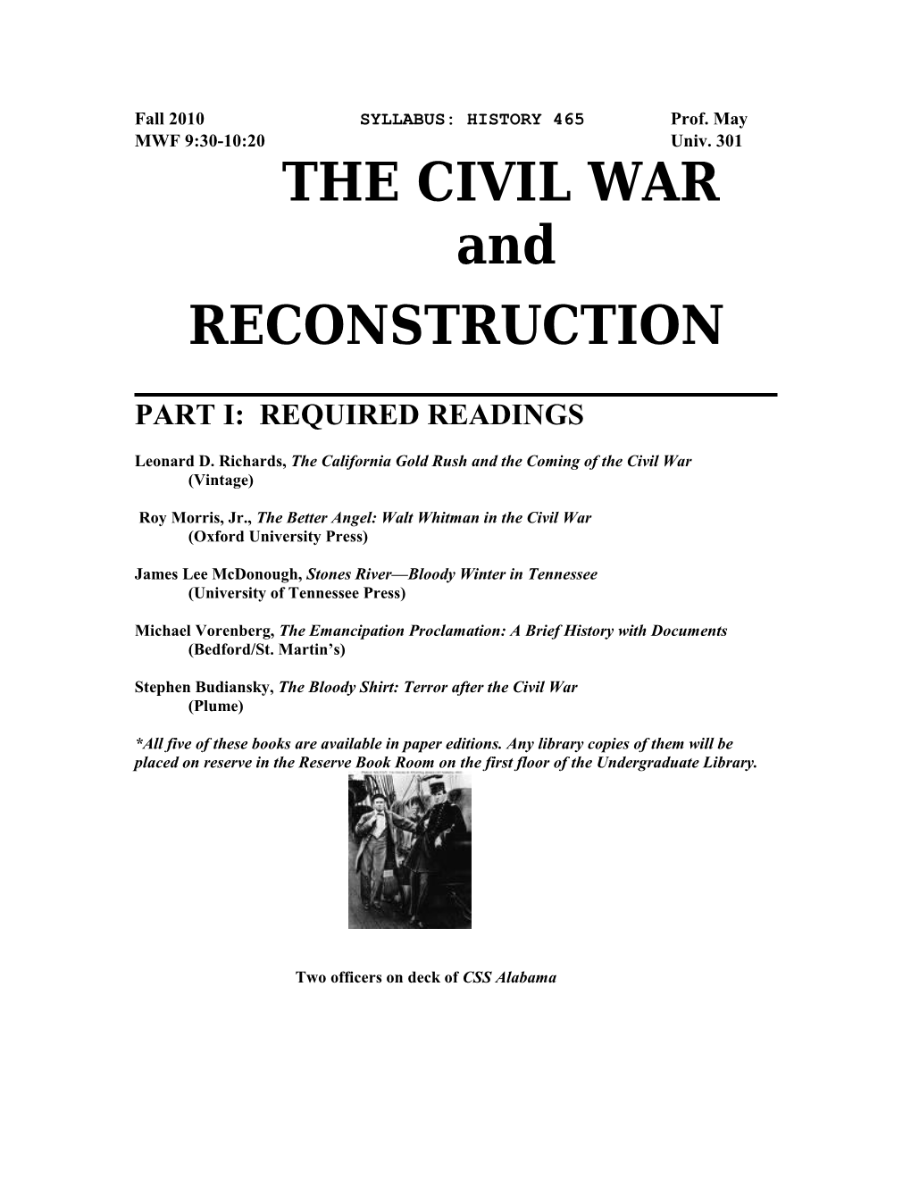 Fall 2000 SYLLABUS: HISTORY 465 Prof