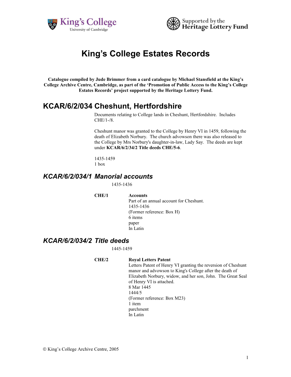 King S College Estates Records s6