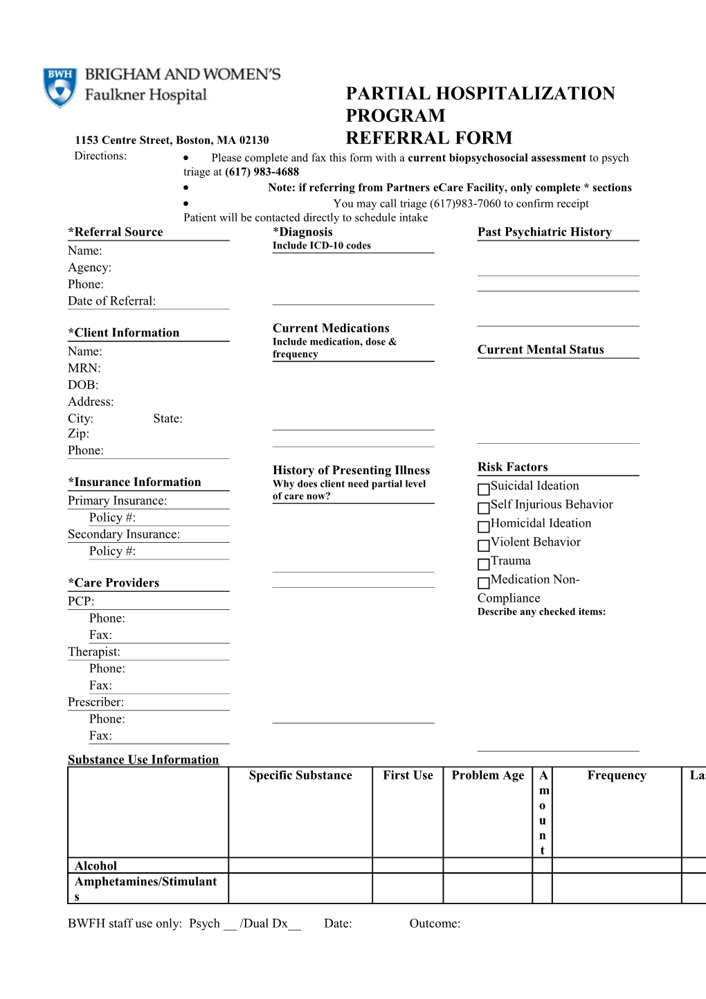 Partial Hospitalization Program