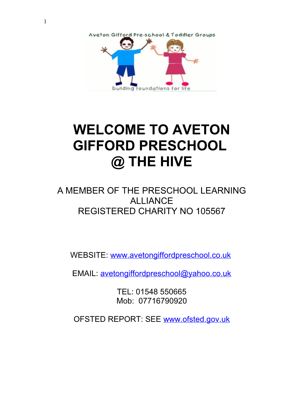 Welcome to Aveton Gifford Preschool
