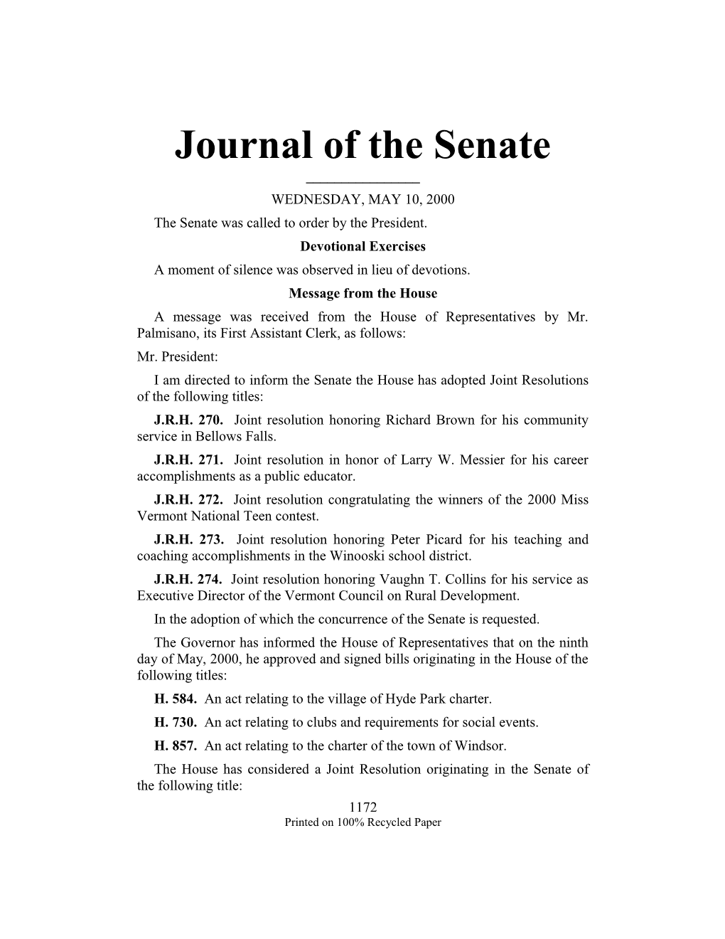 The Senate Was Called to Order by the President s1