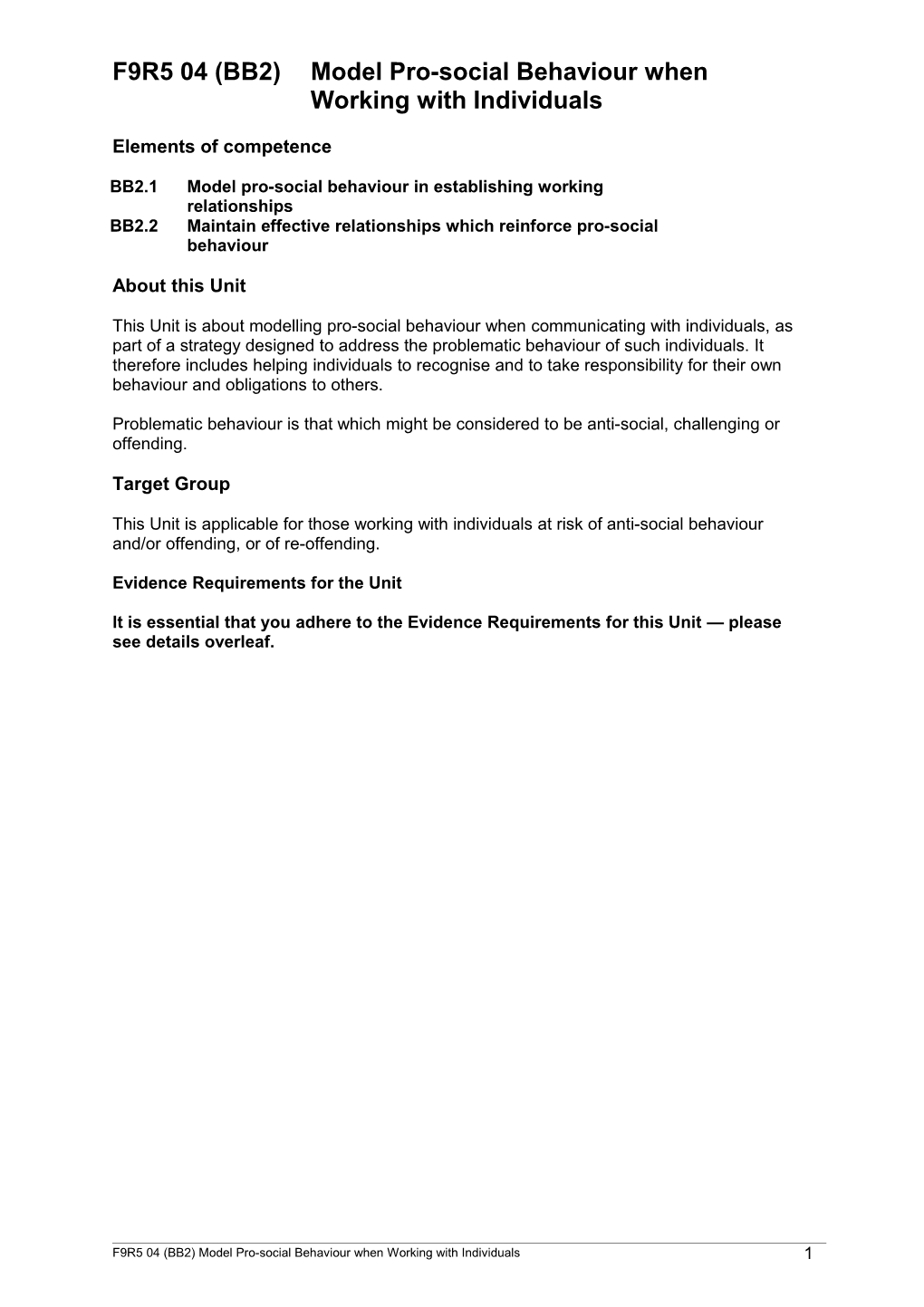 F9R5 04 (BB2)Model Pro-Social Behaviour When Working with Individuals
