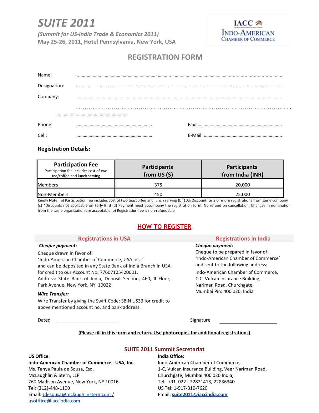 Registration Details