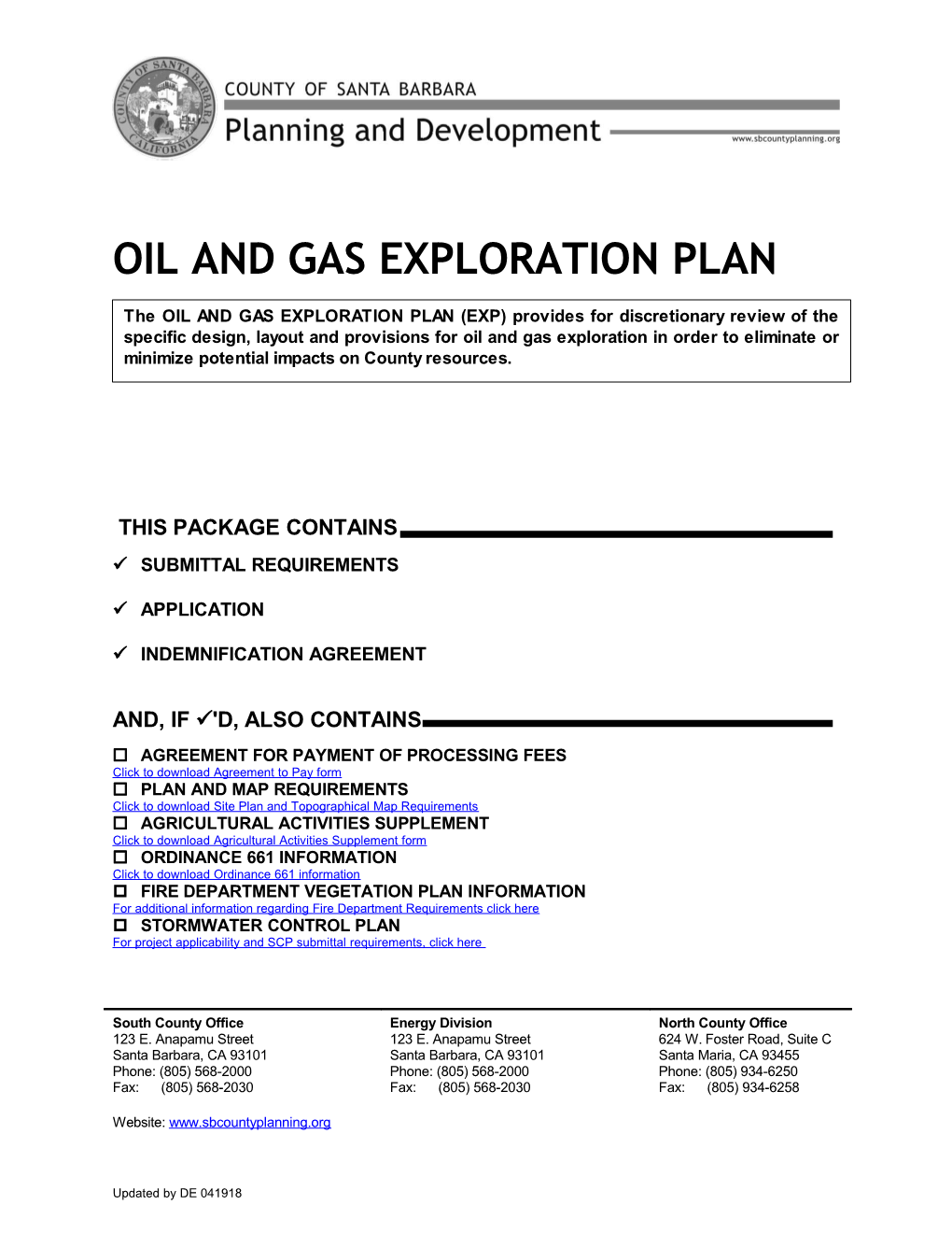 Oil & Gas Exploration Plan