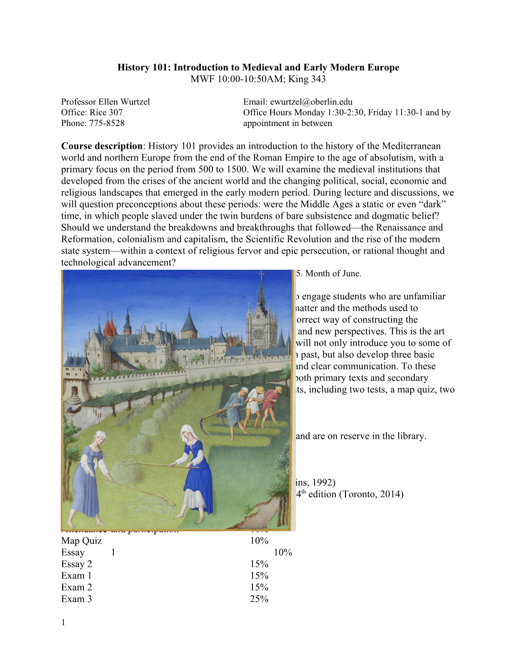 History 101: Introduction to Medieval and Early Modern Europe