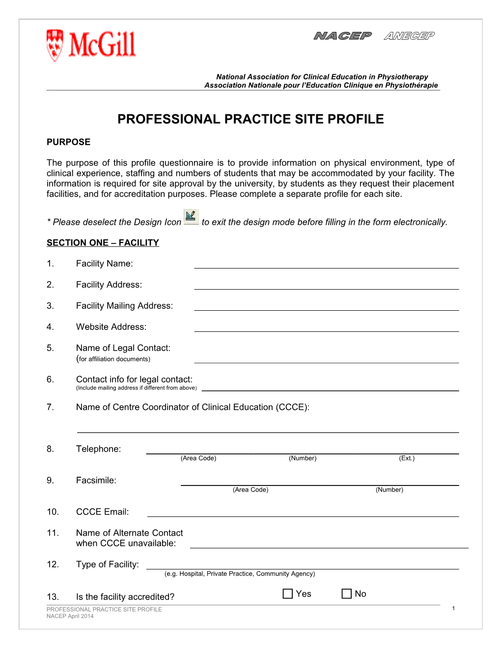 Professional Practice Profile