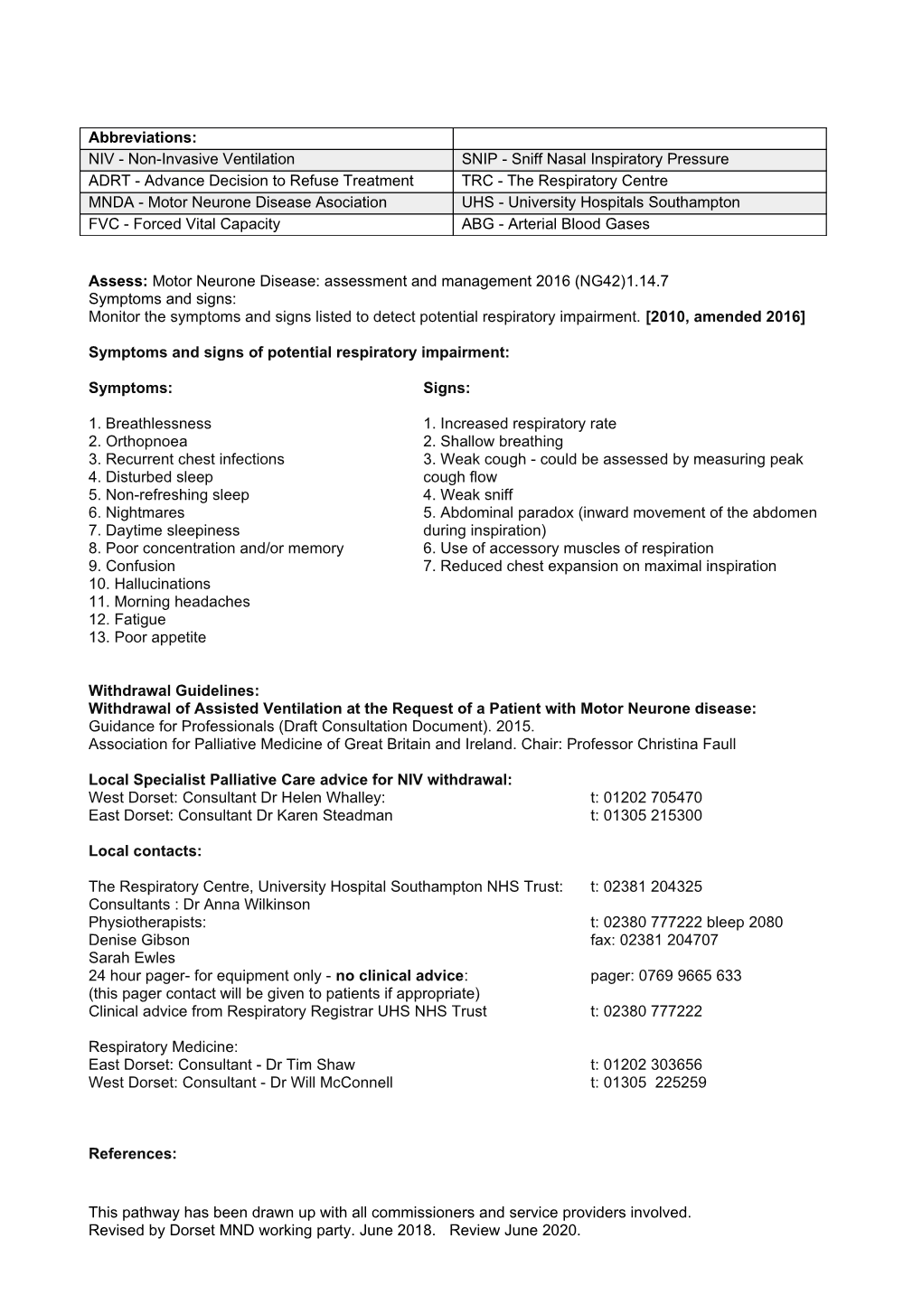 Assess: Motor Neurone Disease: Assessment and Management 2016 (NG42)1.14.7