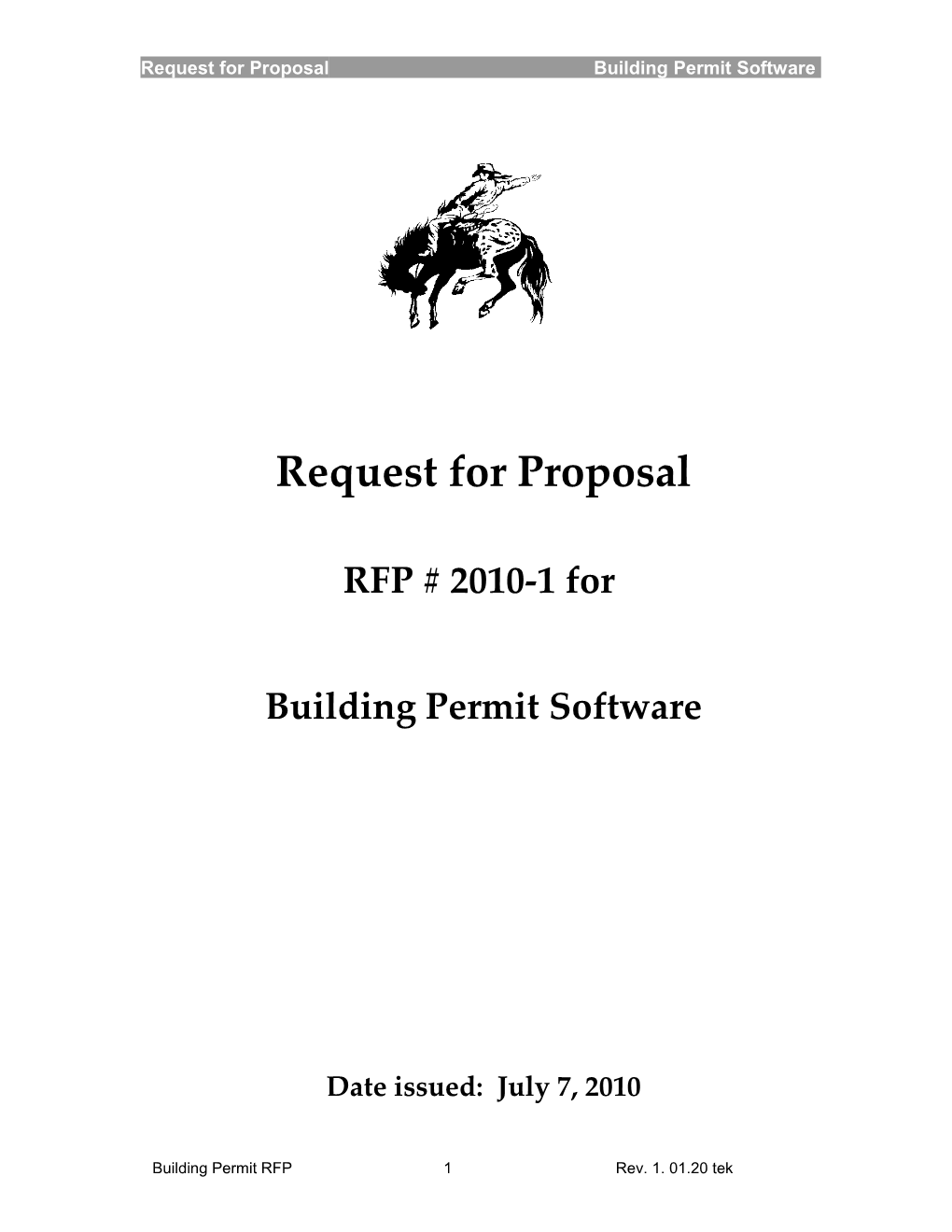 Request for Proposal Building Permit Software