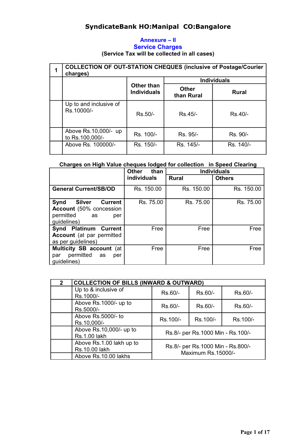 Service Tax Will Be Collected in All Cases