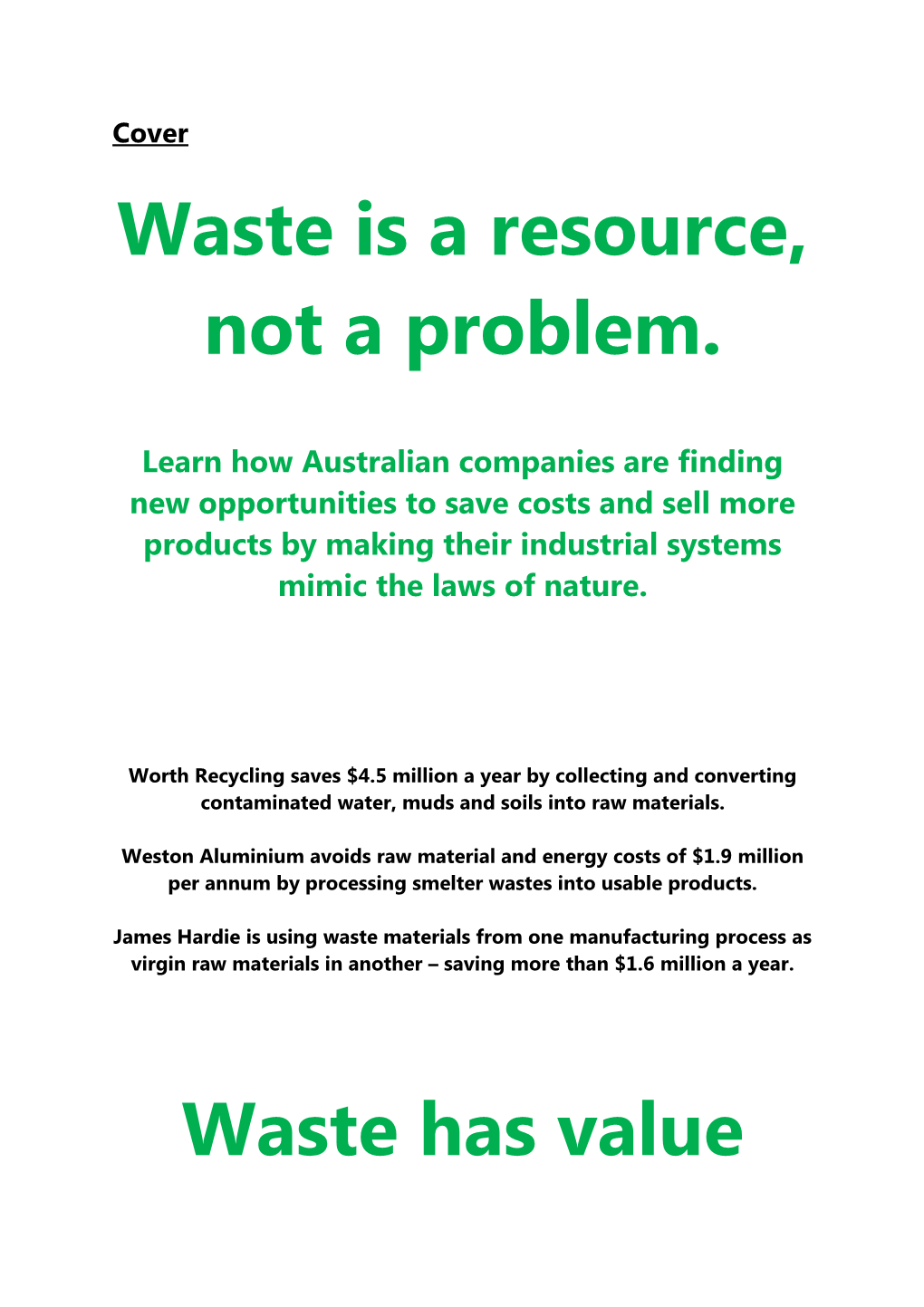 Waste Is a Resource, Not a Problem