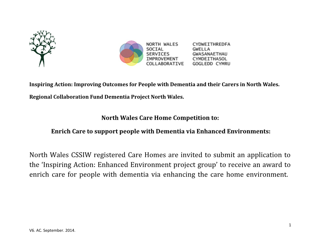 Regional Collaboration Fund Dementia Project North Wales