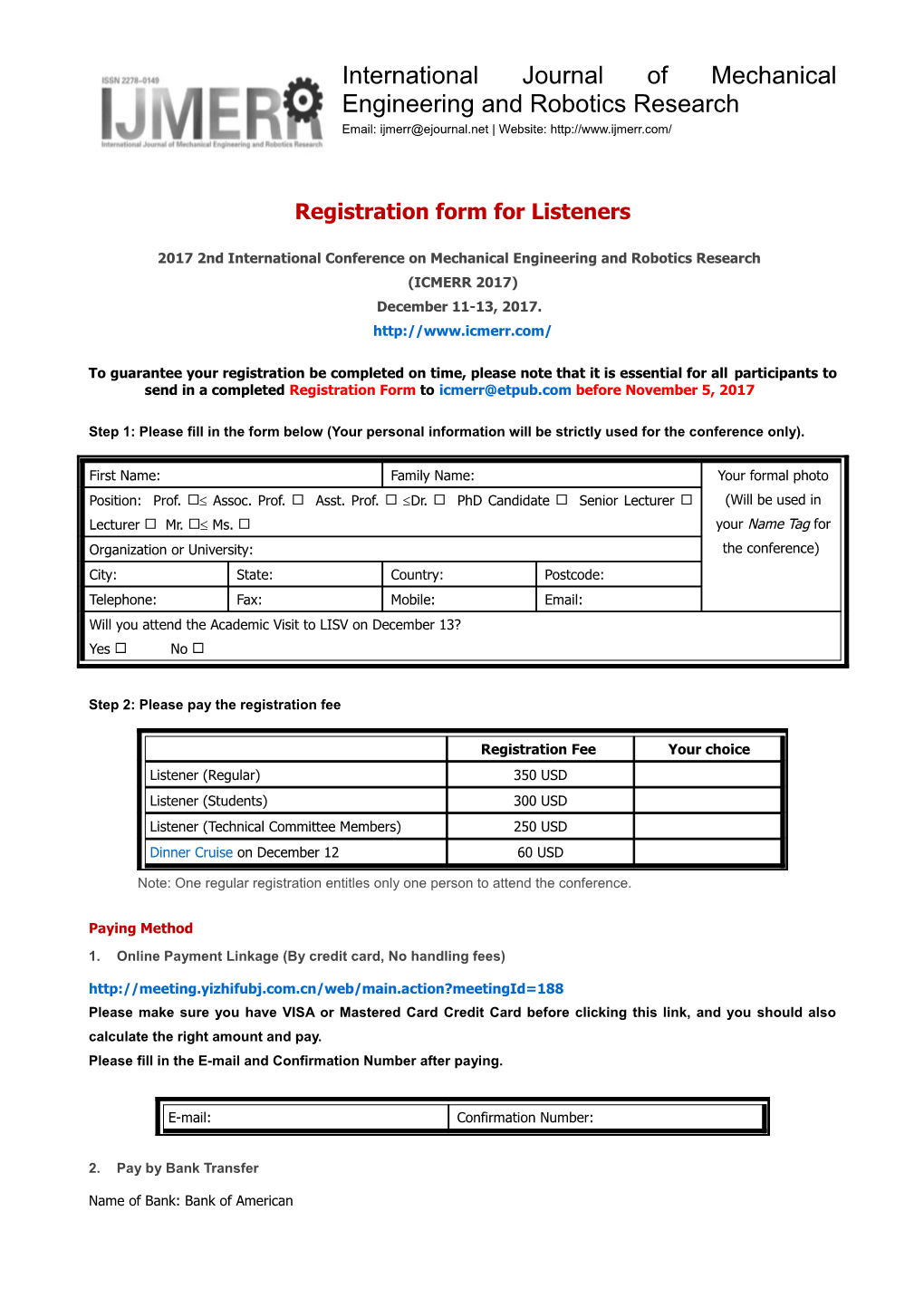 Registration Form for Listeners s1