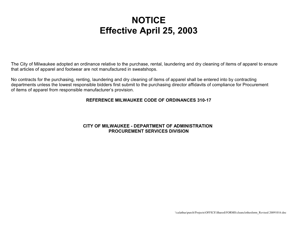 Reference Milwaukee Code of Ordinances 310-17