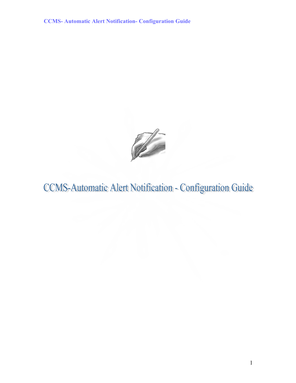 CCMS Alert Configuration Step-By-Step